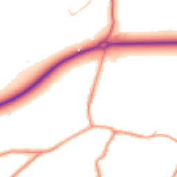 Daytime road noise heatmap for RH3 7DF