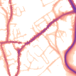 Daytime road noise heatmap for RH4 1BG