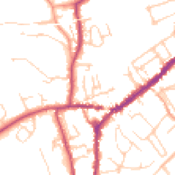Daytime road noise heatmap for RH4 1DA