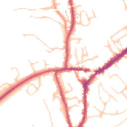Daytime road noise heatmap for RH4 1EB