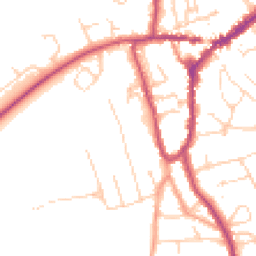 Daytime road noise heatmap for RH4 3BX