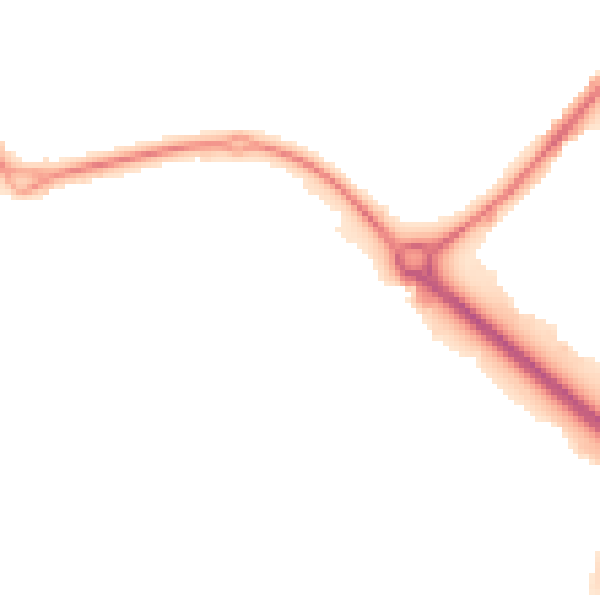 Night-time road noise heatmap for RH6 0AE