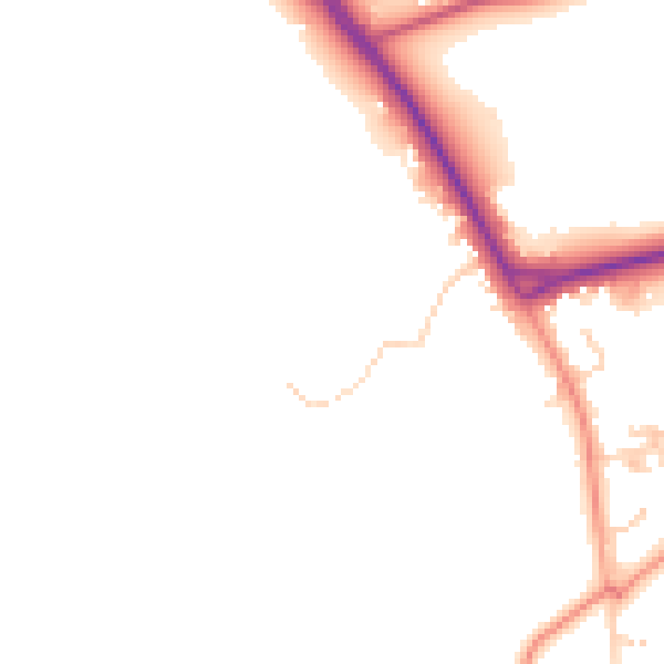 Daytime road noise heatmap for RH6 0AH