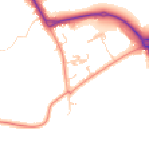 Daytime road noise heatmap for RH6 0AN