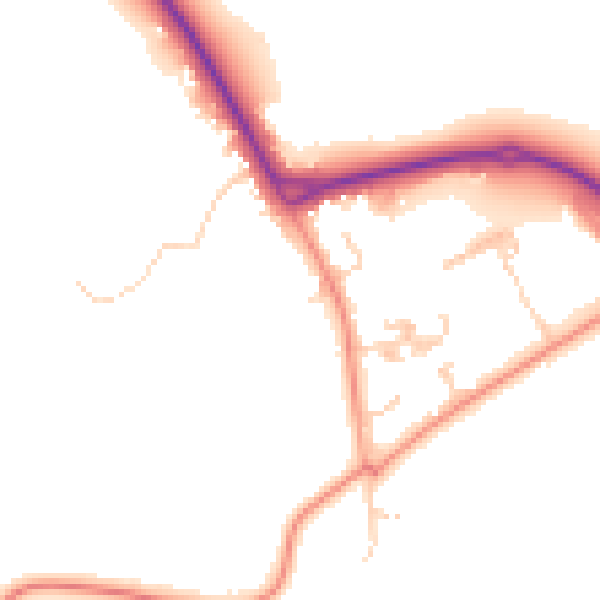Daytime road noise heatmap for RH6 0AP