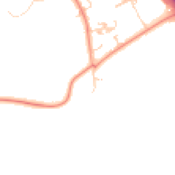 Daytime road noise heatmap for RH6 0AQ