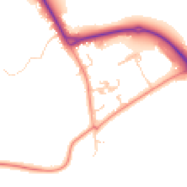Daytime road noise heatmap for RH6 0AR
