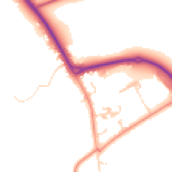 Daytime road noise heatmap for RH6 0AS