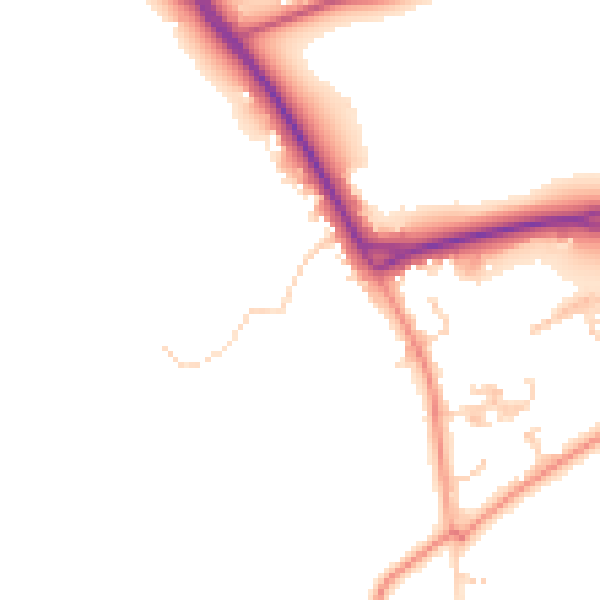 Daytime road noise heatmap for RH6 0AX