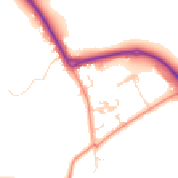 Daytime road noise heatmap for RH6 0BF