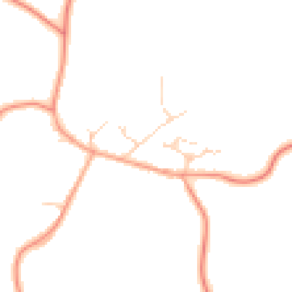 Daytime road noise heatmap for RH6 0BZ