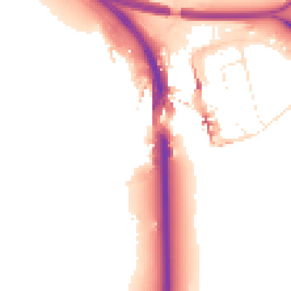 Daytime road noise heatmap for RH6 0LX