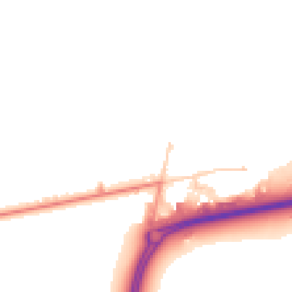 Daytime road noise heatmap for RH6 0PQ