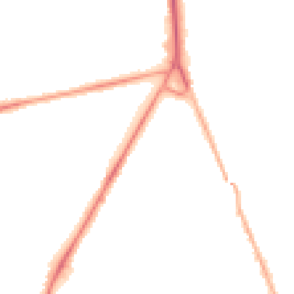 Night-time road noise heatmap for RH6 7JH