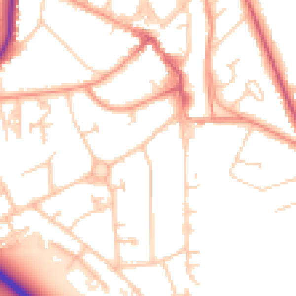 Daytime road noise heatmap for RH6 7PE