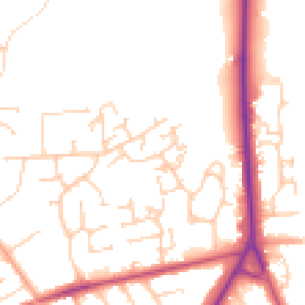 Daytime road noise heatmap for RH6 8BN