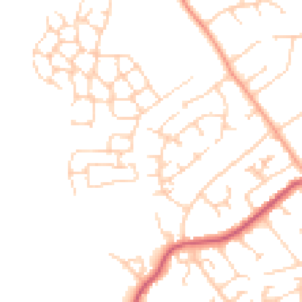 Daytime road noise heatmap for RH6 8DG