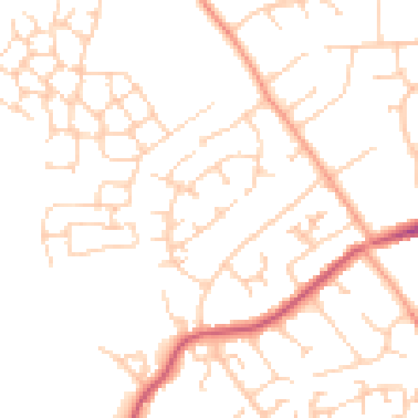 Daytime road noise heatmap for RH6 8HH