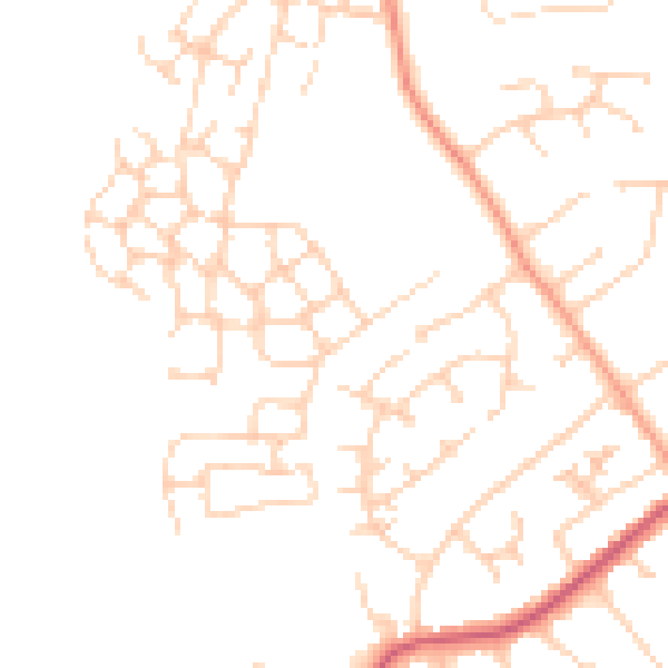 Daytime road noise heatmap for RH6 8PT