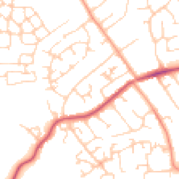 Daytime road noise heatmap for RH6 8SD
