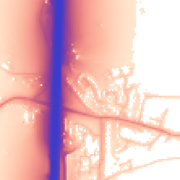 Daytime road noise heatmap for RH6 9AR