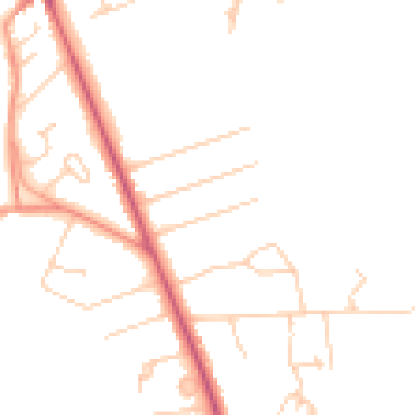 Daytime road noise heatmap for RH6 9BY
