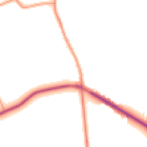 Daytime road noise heatmap for RH6 9EG