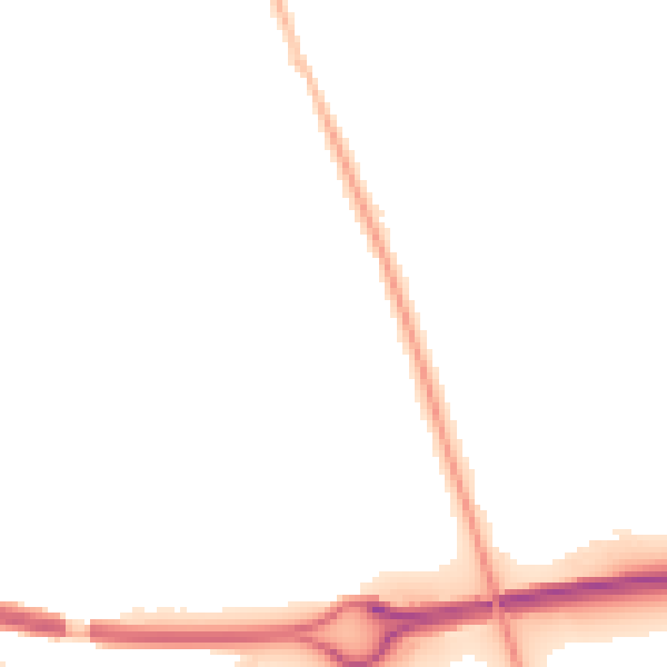 Night-time road noise heatmap for RH6 9ES