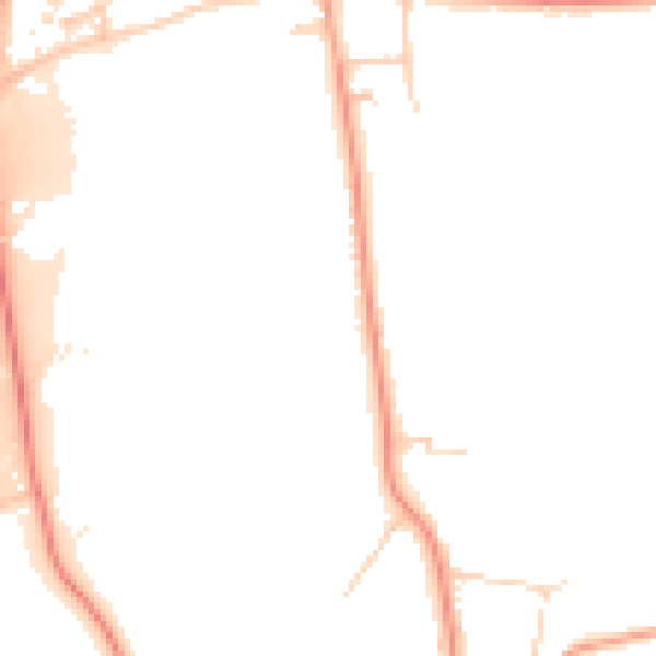 Daytime road noise heatmap for RH6 9FW