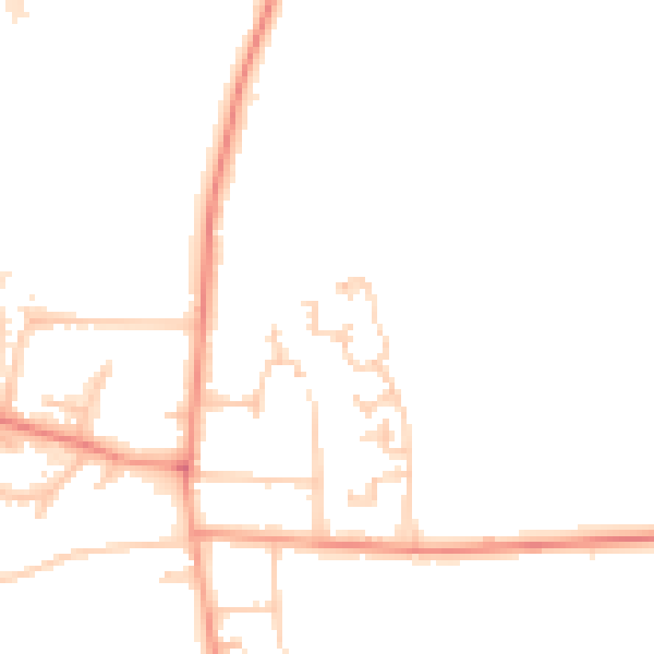 Daytime road noise heatmap for RH6 9GJ