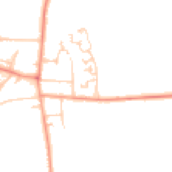 Daytime road noise heatmap for RH6 9GZ