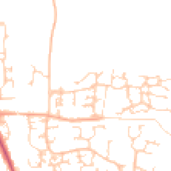 Daytime road noise heatmap for RH6 9HN