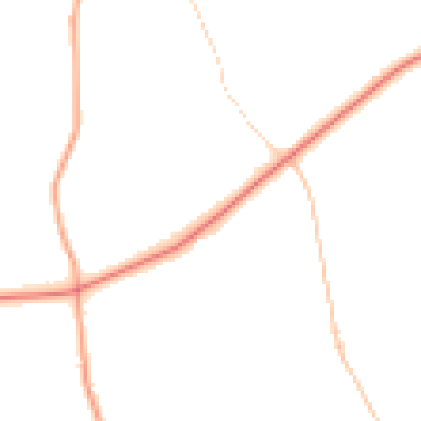 Daytime road noise heatmap for RH6 9JP