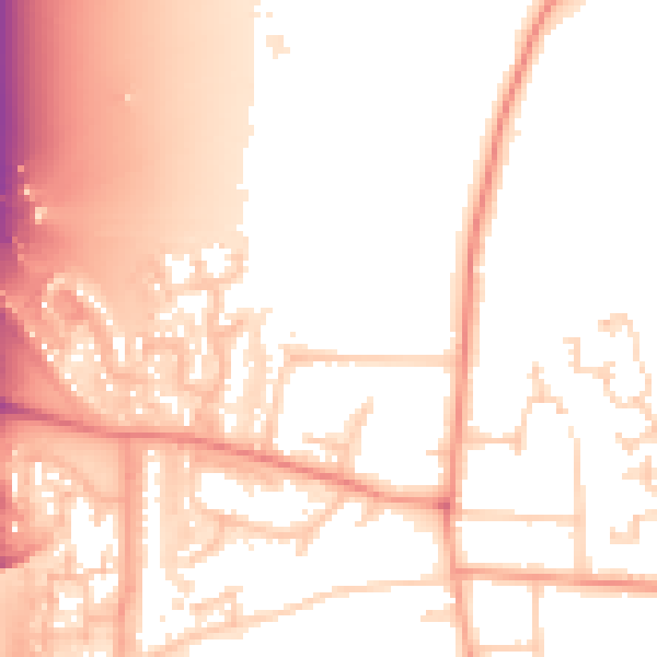 Daytime road noise heatmap for RH6 9JX