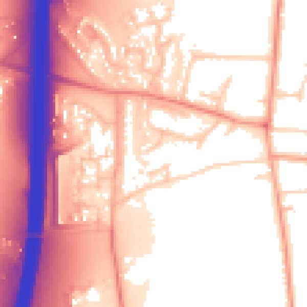 Daytime road noise heatmap for RH6 9NE