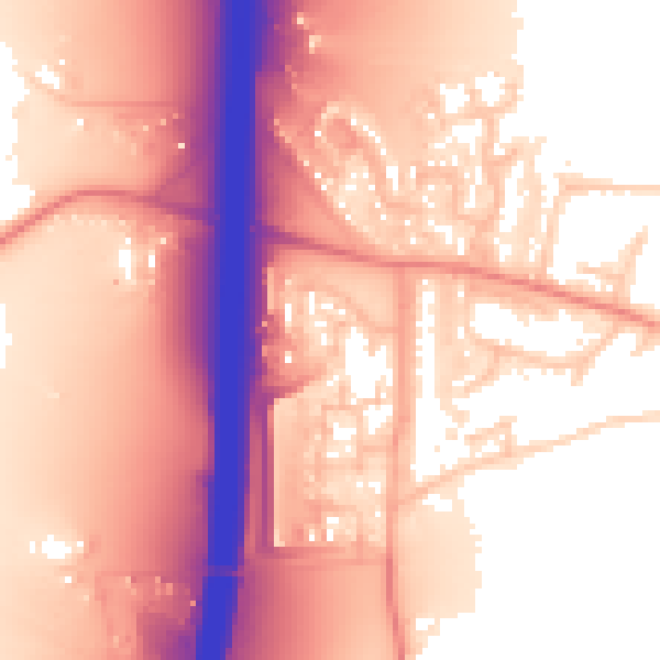 Daytime road noise heatmap for RH6 9NU