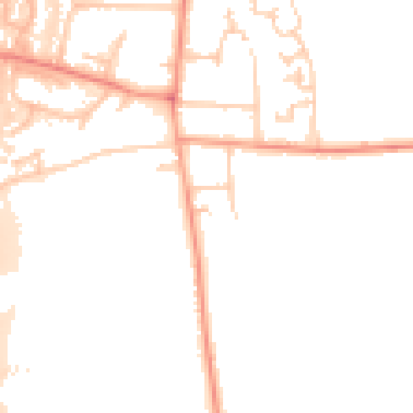 Daytime road noise heatmap for RH6 9QF