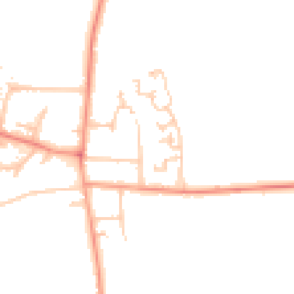 Daytime road noise heatmap for RH6 9QP