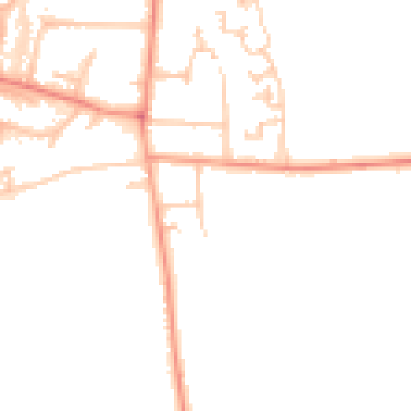 Daytime road noise heatmap for RH6 9QR