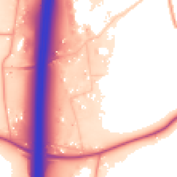 Daytime road noise heatmap for RH6 9TJ