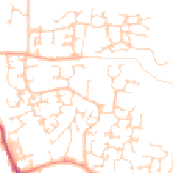 Daytime road noise heatmap for RH6 9UE