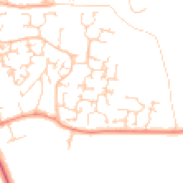 Daytime road noise heatmap for RH6 9XN