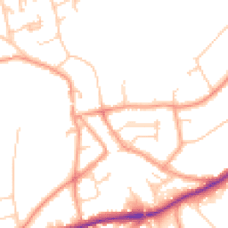 Daytime road noise heatmap for RH8 0AD
