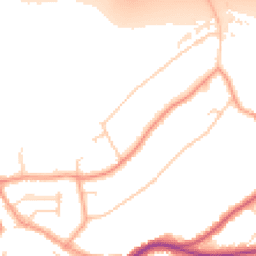 Daytime road noise heatmap for RH8 0AQ