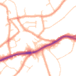 Daytime road noise heatmap for RH8 0BD