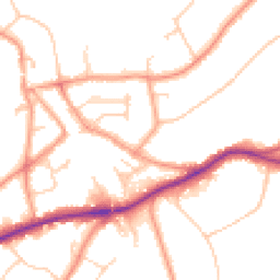 Daytime road noise heatmap for RH8 0BS