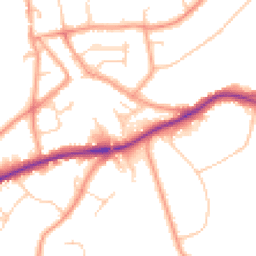 Daytime road noise heatmap for RH8 0BW