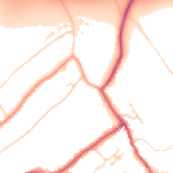 Daytime road noise heatmap for RH8 0DE