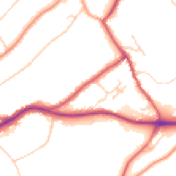 Daytime road noise heatmap for RH8 0DJ