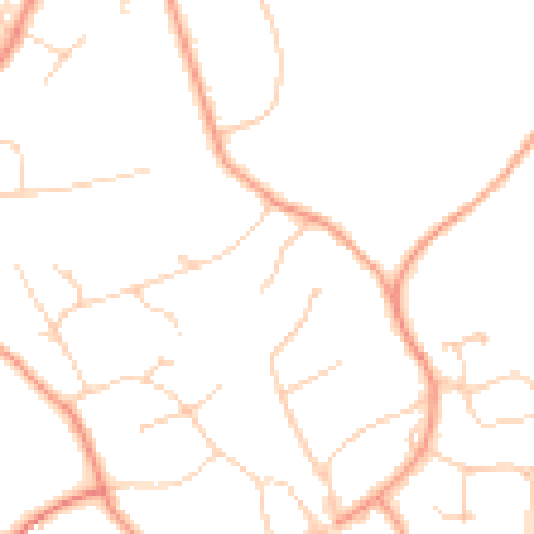 Daytime road noise heatmap for RH8 0DN